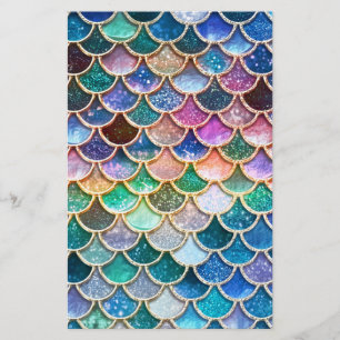Luxe, summiere multicolor Glitter Mermaid Scales Briefpapier