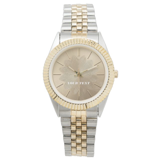 Luxe Sunray Guilloché Gouden Horloge Wijzerplaat (Voorkant)