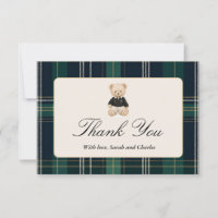 Luxe Teddybeer Baby shower Boy Bedankt Card