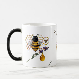 Luxe Textuur Bij Lavendel Honingdruppel Magische Mok