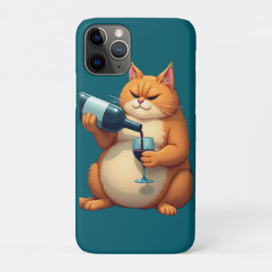 Luxe Tipsy Kat Moderne Kunst Illustratie iPhone 11 Pro Hoesje