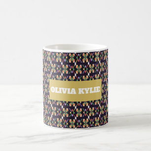 Luxe traditioneel songket-pixelborduurmotief  koffiemok