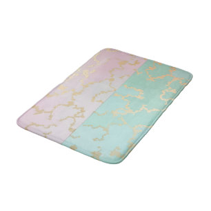 Luxe trendy blush roze zachte mint goud collectie badmat