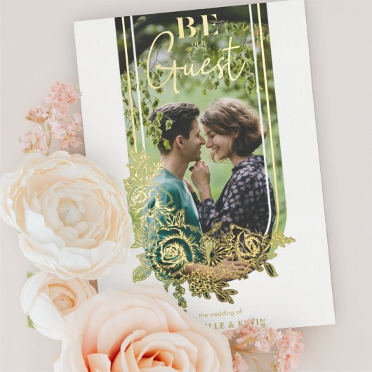 Luxe Trendy Floral Arch is onze gastfoto Folie Uitnodiging