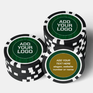 Luxe trendy groene gouden linnen textuurcollectie poker chips