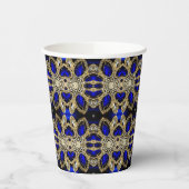 Luxe trendy stijlvol goud turquoise kobalt blauw papieren bekers (Links)