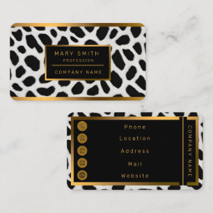 Luxe Trendy White Leopard Elegant Collectie Visitekaartje