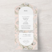 Luxe tropische bloemen (geen ENV nodig) All In One Uitnodiging (Binnen)