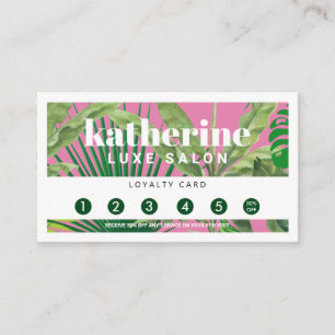 Luxe Tropische Moderne Boutique & Salon Roze Klantenkaartje