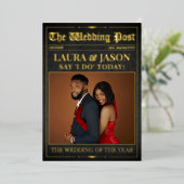 Luxe Trouwkrant Programma Folie Kaart (Staand Voorkant)