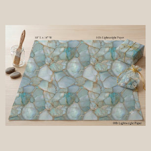 Luxe Turquoise Agate Geode Gouden Aders Decoupage Tissuepapier