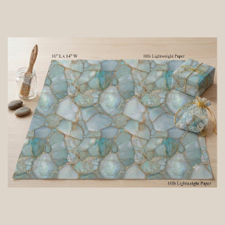 Luxe Turquoise Agate Geode Gouden Aders Decoupage Tissuepapier