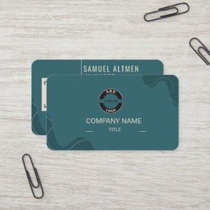 Luxe Turquoise en Crème Zakelijk QR Code Bedrijf Visitekaartje