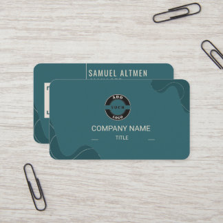 Luxe Turquoise en Crème Zakelijk QR Code Bedrijf Visitekaartje