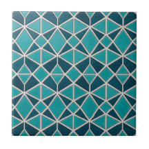 Luxe Turquoise Geometrische Diamant Mozaïektegel