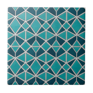 Luxe Turquoise Geometrische Diamant Mozaïektegel Tegeltje