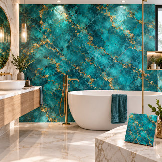 Luxe Turquoise Gouden Marmeren Keramische Tegel Tegeltje