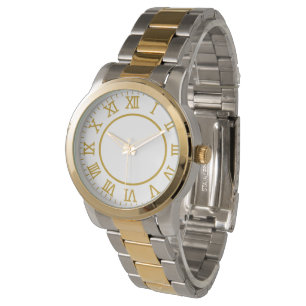 Luxe Twee-Tone Goud & Zilver Romeins Cijfer Horloge