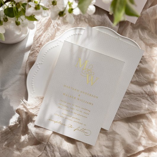 Luxe Typografie Bruiloft Folie Uitnodiging