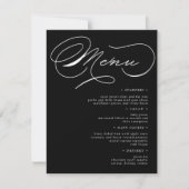 Luxe Typografie Bruiloft Menu Kaart (Voorkant)
