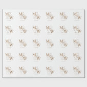 Luxe Typografie Bruiloft Monogram Cadeaupapier (Vlak)