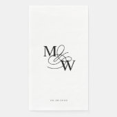 Luxe Typografie Bruiloft Monogram Servet (Voorkant)