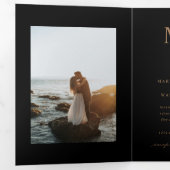 Luxe typografie Budget Foto Drieluik Uitnodiging (Binnenzijde eerst)