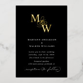 Luxe typografie Huwelijk Folie Uitnodiging (Voorkant)