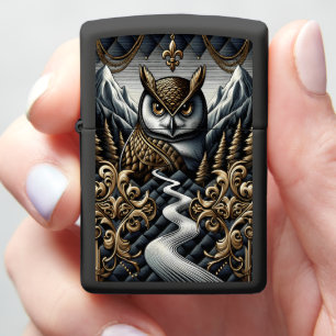 Luxe Uil Mountain Ocean Leather Art