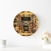Luxe uniek hout, gemonogaliseerd grote klok (Huis)