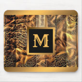 Luxe unieke houten goudmonogrammen muismat (Voorkant)