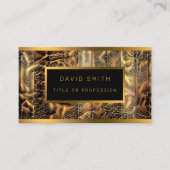 Luxe Unique Bois Carte de visite or (Devant)