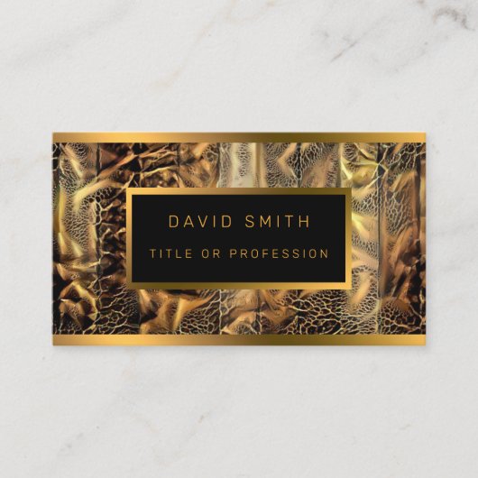 Luxe Unique Bois Carte de visite or (Devant)