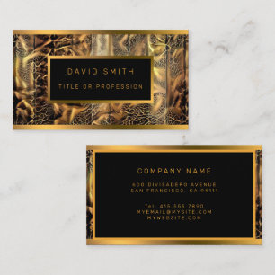 Luxe Unique Bois Carte de visite or