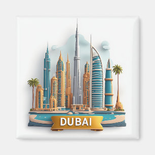 🧲 Luxe Vakantiebestemming Dubai Herinnering 🌆 Magneet