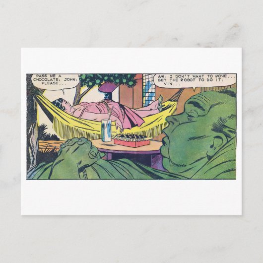 Luxe van luiheid  Comic Panel Briefkaart (Voorkant)