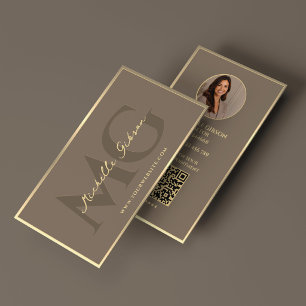 Luxe Vastgoedmakelaar Branding Taupe Nepgoud Visitekaartje