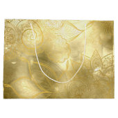 Luxe verfijnd goud feestelijk groot cadeauzakje (Achterkant)