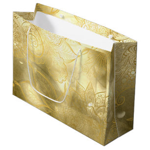 Luxe verfijnd goud feestelijk groot cadeauzakje