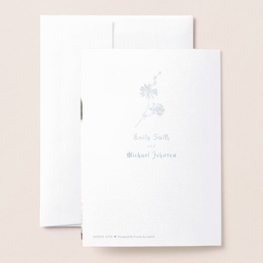 Luxe VÉRITABLE FOIL MARIAGE photo plié 3 programme (Derrière avec enveloppe)