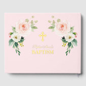 Luxe Véritable Foil Rose Fleurs Blush Girl Baptême (Verso)