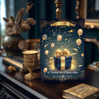 Luxe Verjaardagscadeau | Elegant Goud & Marineblau