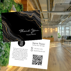 Luxe Verwijsbedankkaart Marmer Goud Briefkaart