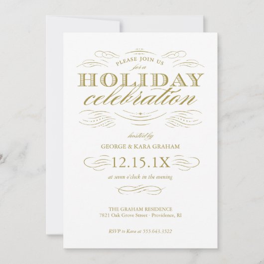Luxe viering Elegant Holiday Party nodigt uit Kaart (Voorkant)