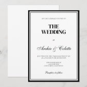 Luxe Vieux Argent Vintage Mariage Invitation (Devant / Derrière)