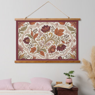 Luxe Vintage Franse Herfst Bloemrijke Botanische  Hangend Wandkleed