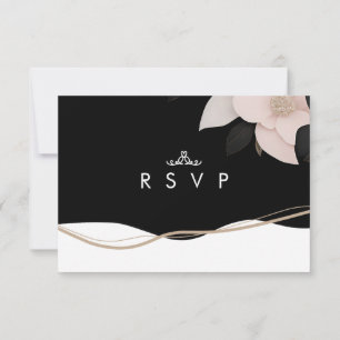 Luxe vintage noir et blanc RSVP avec choix de repa