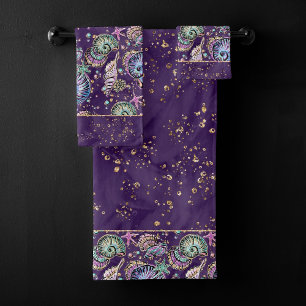 Luxe violet sous-marine Dark Pastel Gold Sea Lif