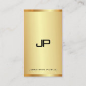 Luxe Visitekaartjes Monogram Gold Kijk verticaal (Voorkant)