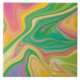 Luxe vloeibare kunst - Hedendaagse abstracte vormg Tegeltje